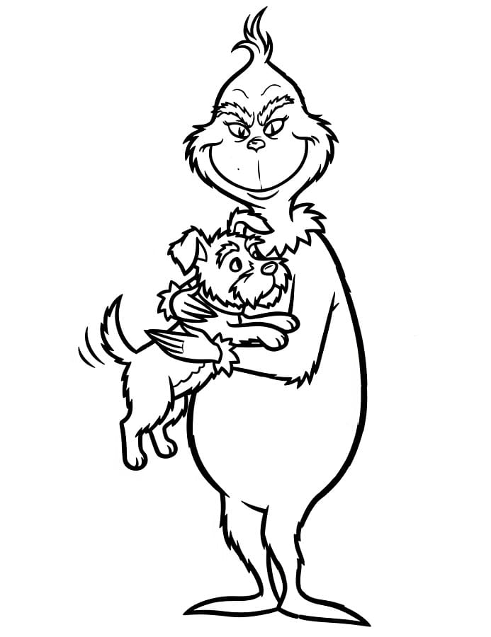 Grinch e cane da colorare
