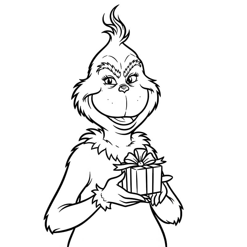 Grinch e regalo da colorare