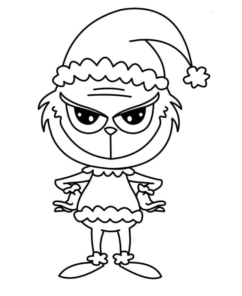 Grinch in stile chibi da colorare