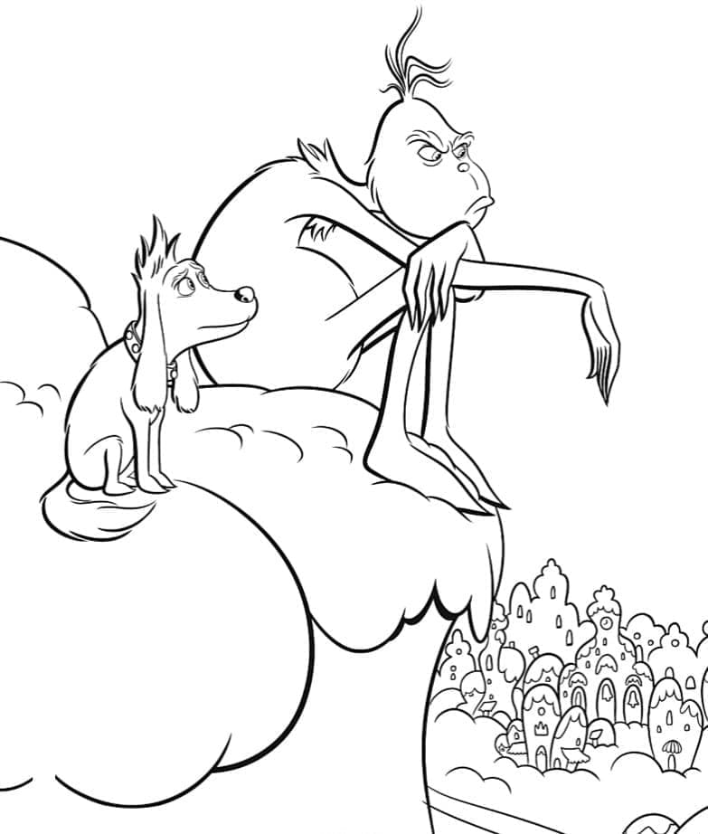 Grinch infelice da colorare