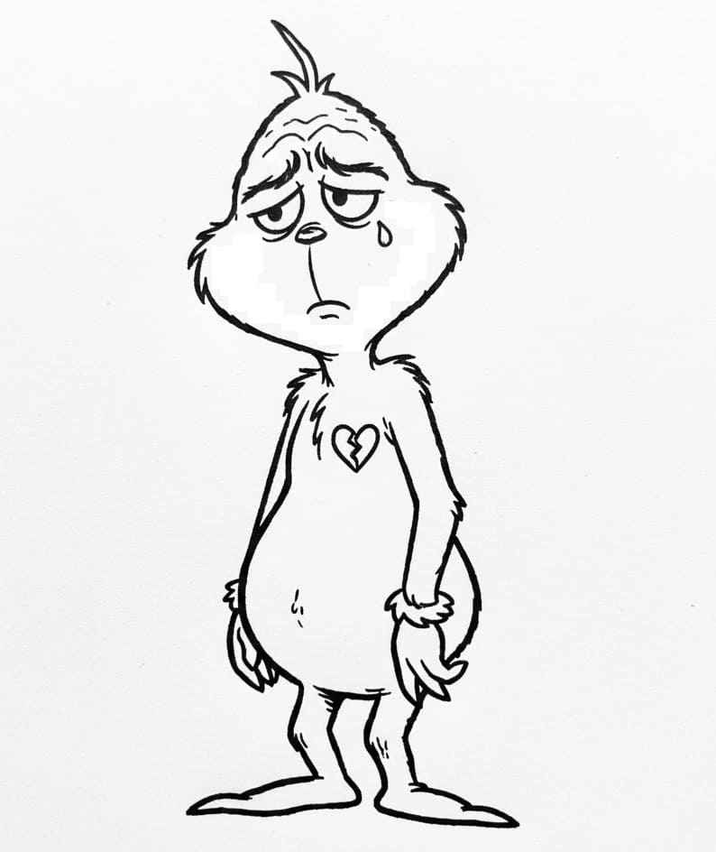 Grinch triste da colorare