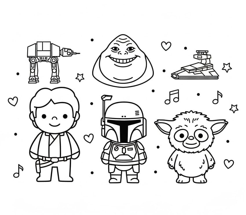 Guerre Stellari adorabili da colorare
