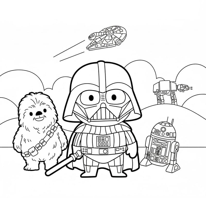 Guerre Stellari divertenti da colorare