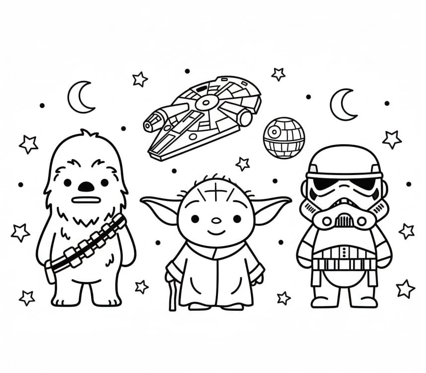 Guerre Stellari molto carine da colorare
