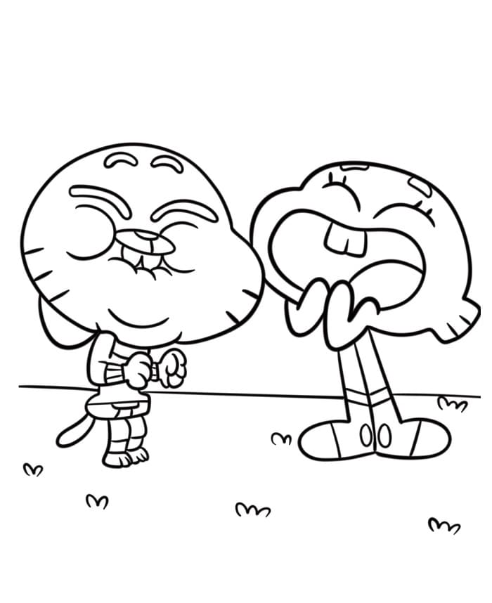 Gumball Facile da colorare