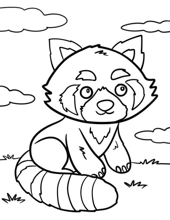 Immagine Panda Rosso da colorare