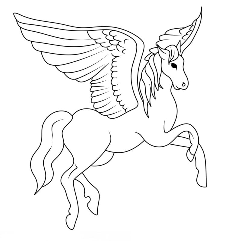 Immagine Pegaso da colorare