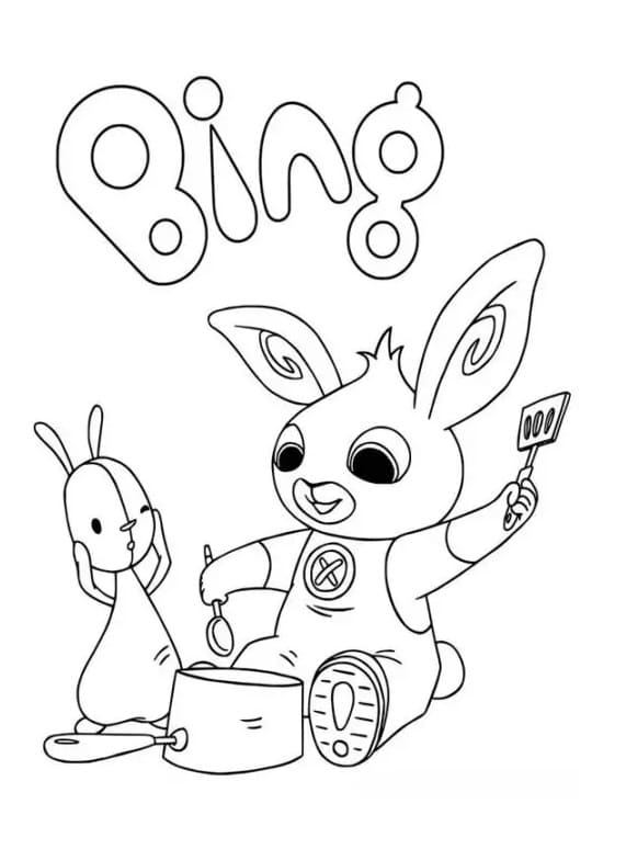 Immagine del coniglietto Bing da colorare