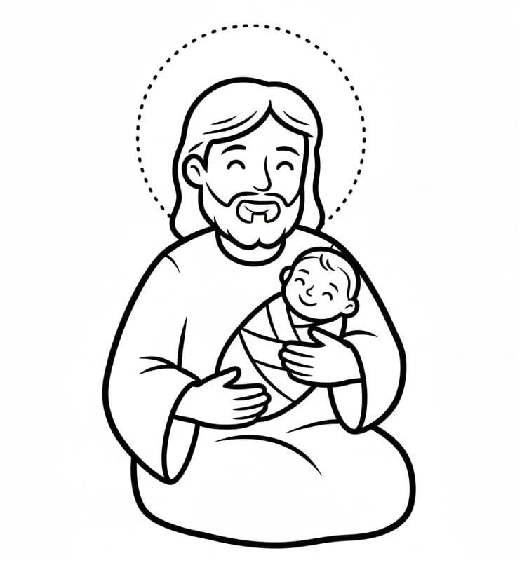 Immagine di Gesù pronta per la stampa da colorare