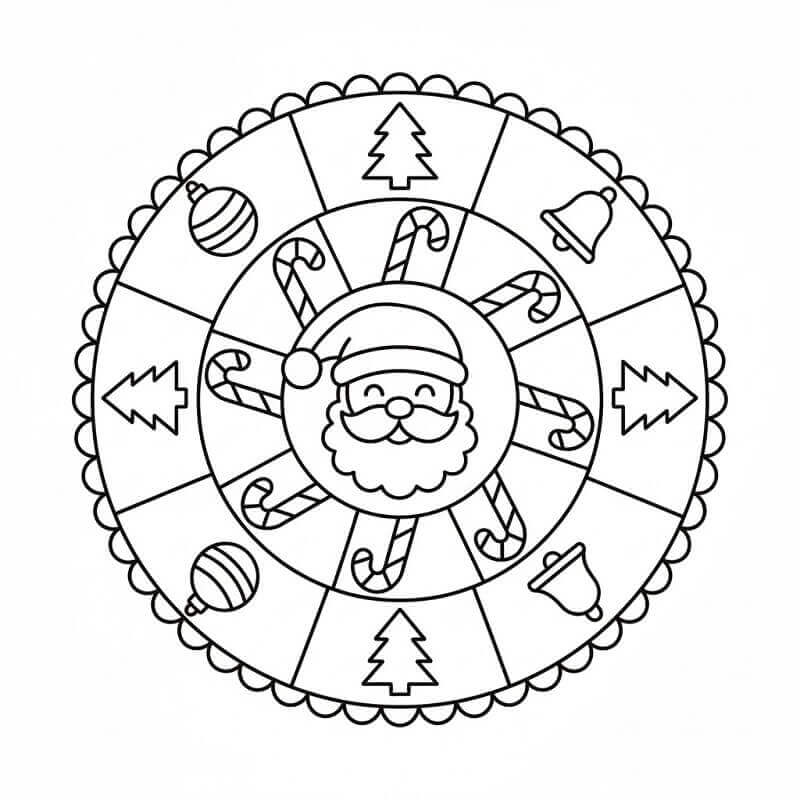 Immagine di Mandala Natalizia da colorare