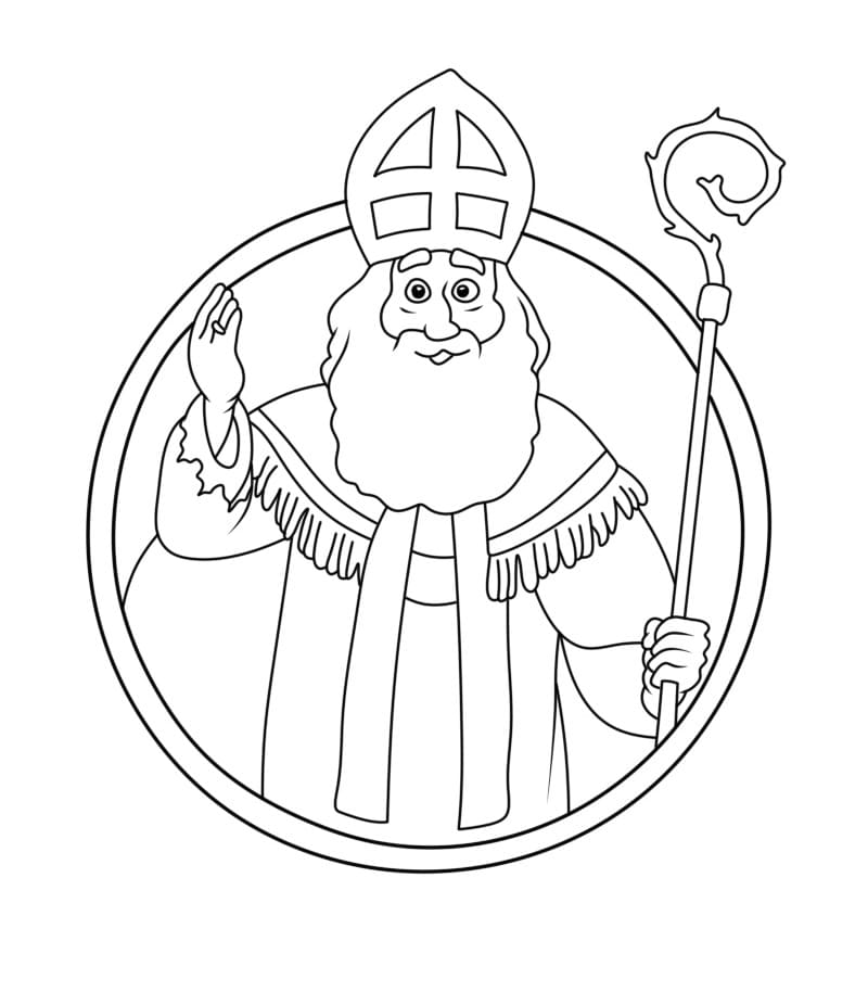 Immagine di San Nicola da colorare