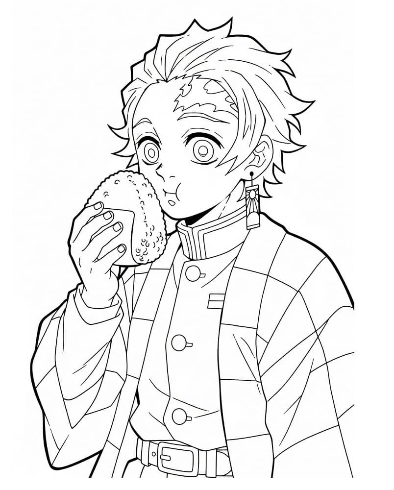 Immagine di Tanjiro da colorare