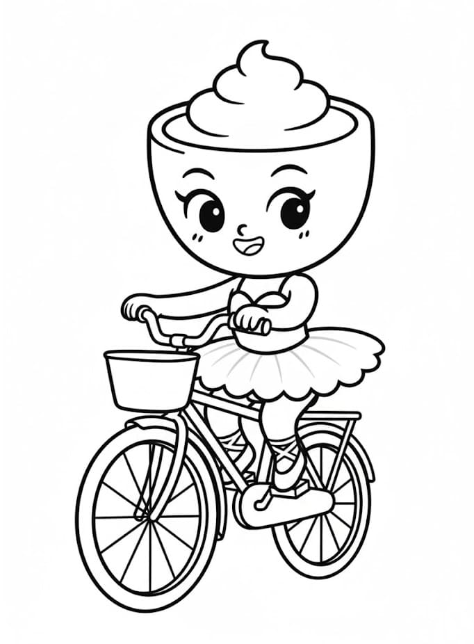 Immagine stampabile gratuita di Ballerina Cappuccina da colorare