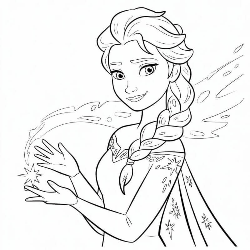 Incantevole Regina Elsa da colorare