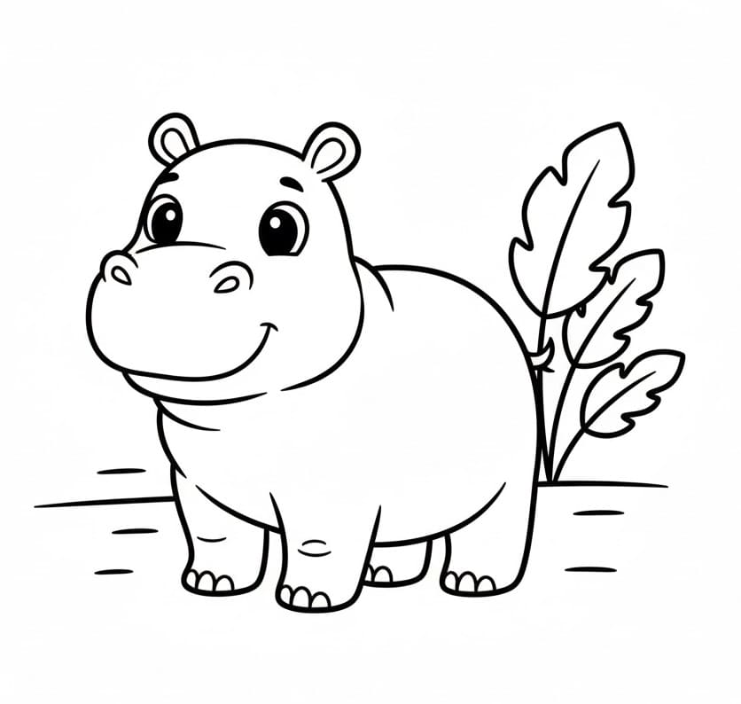 Ippopotamo 1 da colorare
