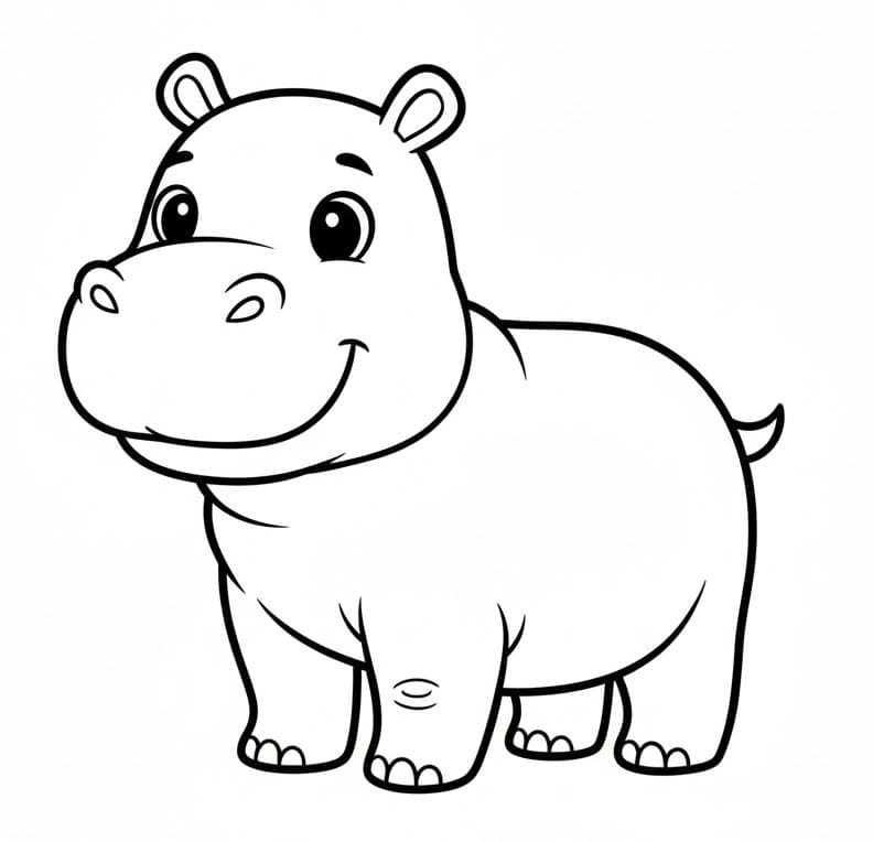 Ippopotamo 2 da colorare