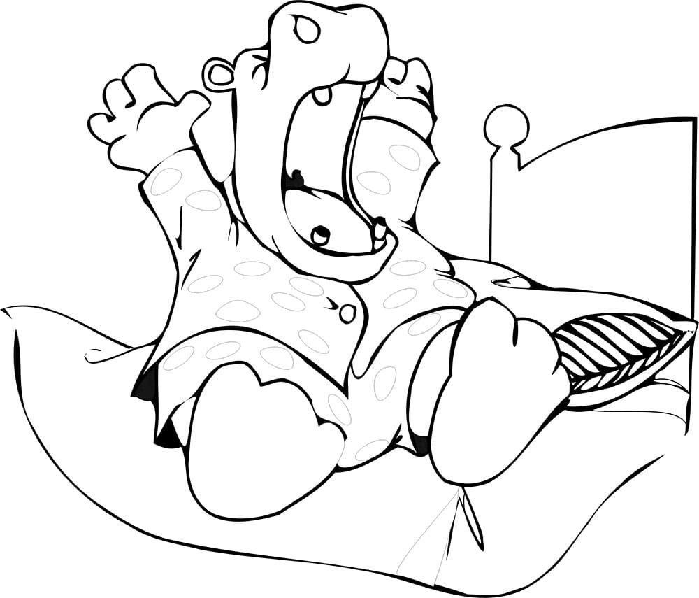 Ippopotamo assonnato da colorare