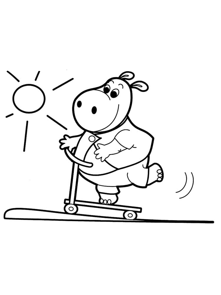 Ippopotamo che corre da colorare