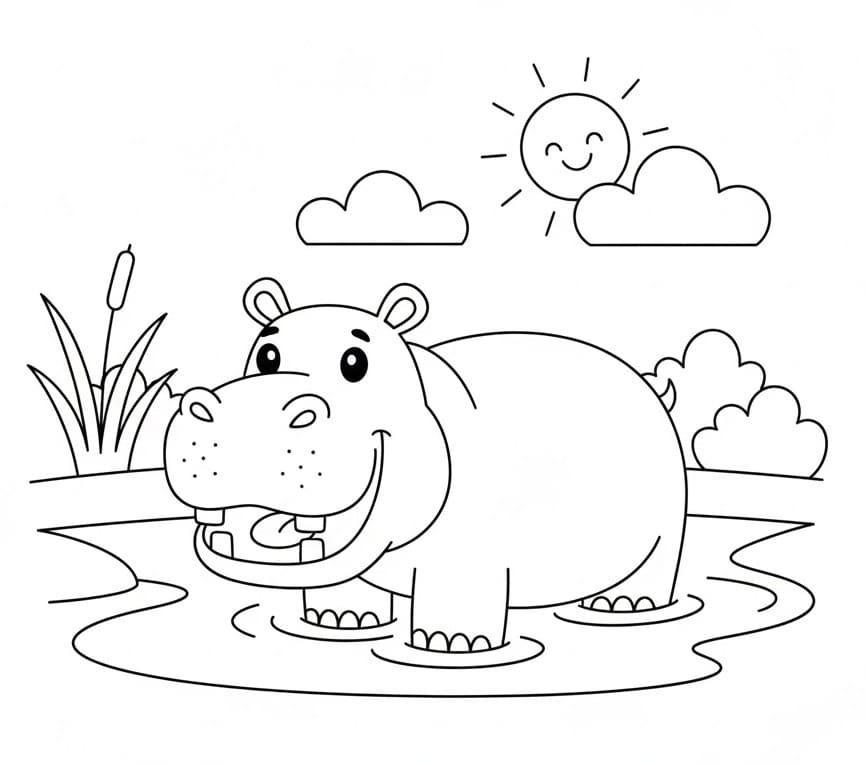 Ippopotami da colorare