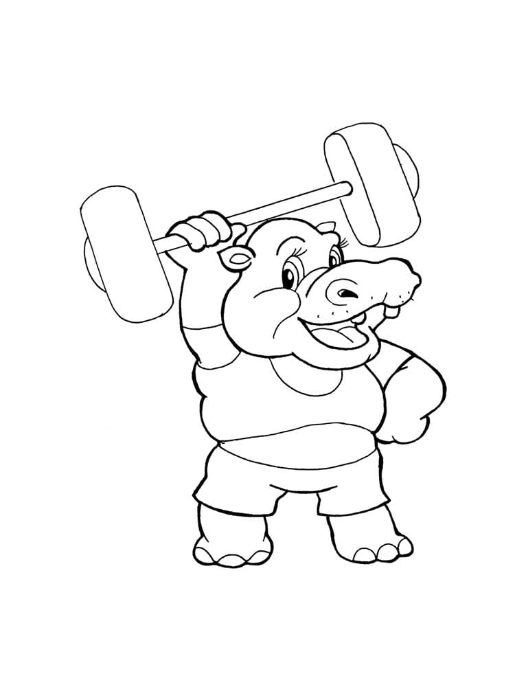 Ippopotamo forte da colorare