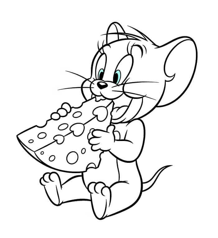 Jerry che Mangia Formaggio da colorare
