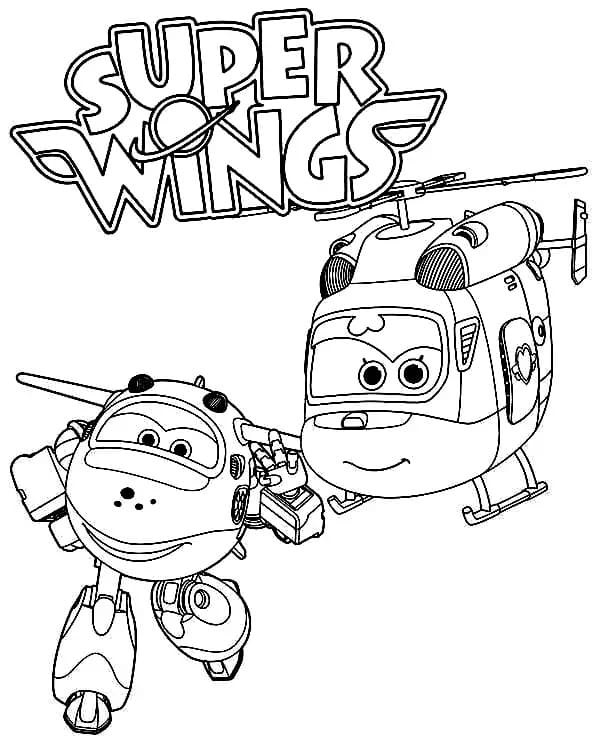Jett e Dizzy di Super Wings da colorare