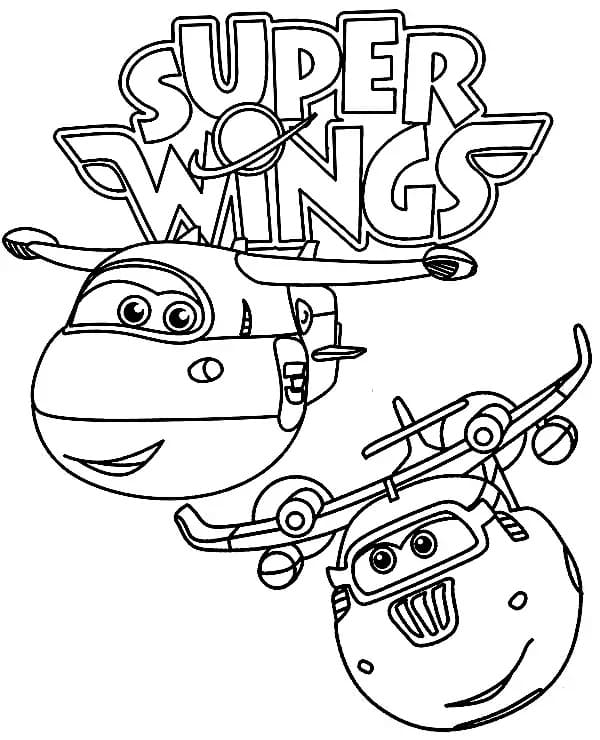 Jett e Donnie di Super Wings da colorare