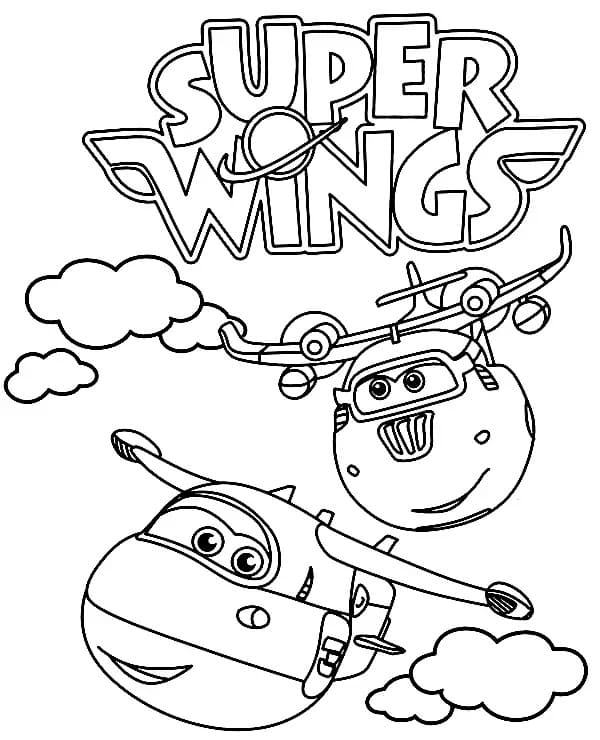 Jett e Donnie nella serie Super Wings da colorare