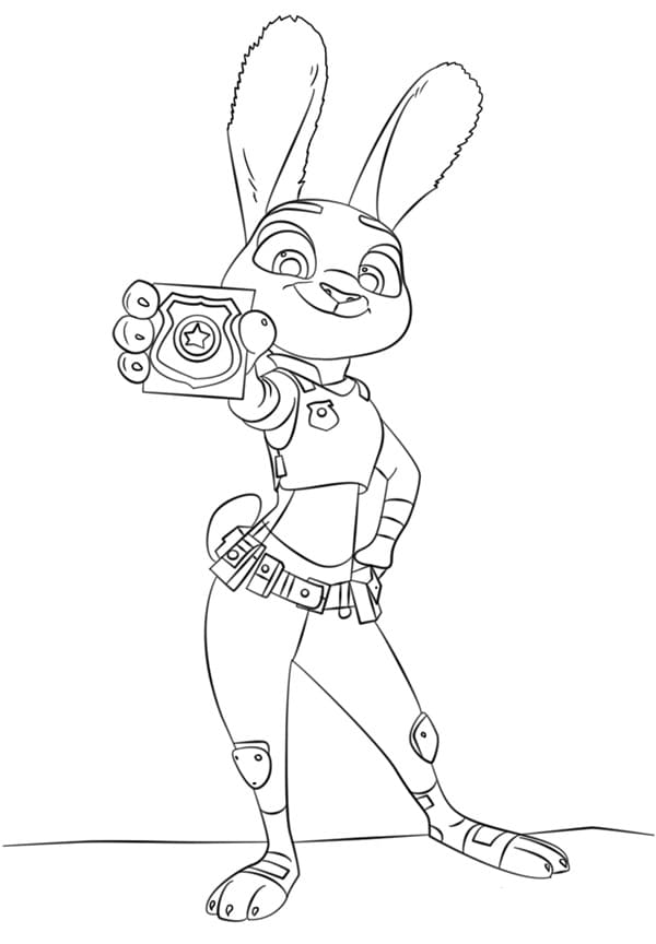 Judy Hopps di Zootropolis da colorare