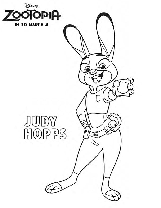Judy Zootropolis da colorare