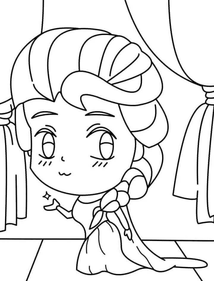 Kawaii Elsa da colorare