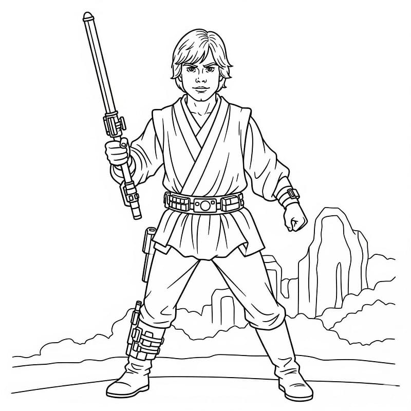 Luke Skywalker di Guerre Stellari da colorare