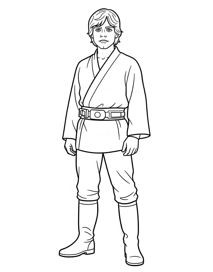 Luke Skywalker nell’universo di Guerre Stellari da colorare