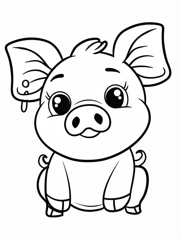 Maiale carino da colorare
