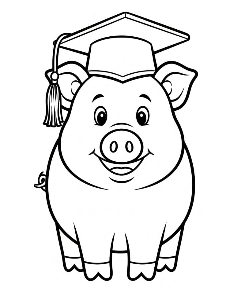 Maiale sorridente da colorare