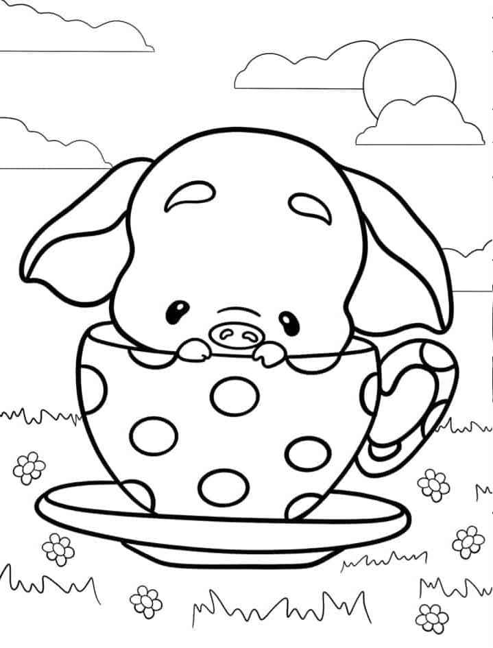 Maialino bebé da colorare