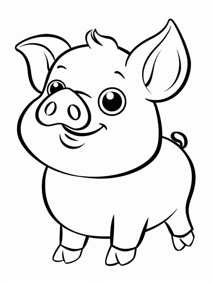 Maialino divertente da colorare