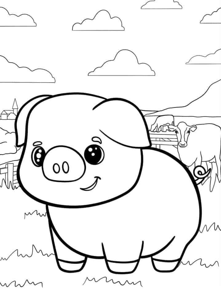 Maialino da colorare