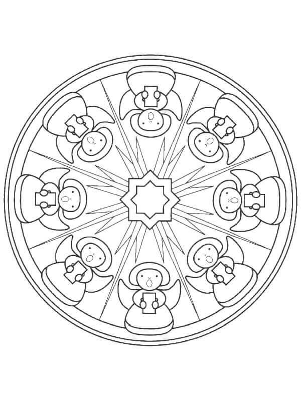 Mandala di Natale (5) da colorare