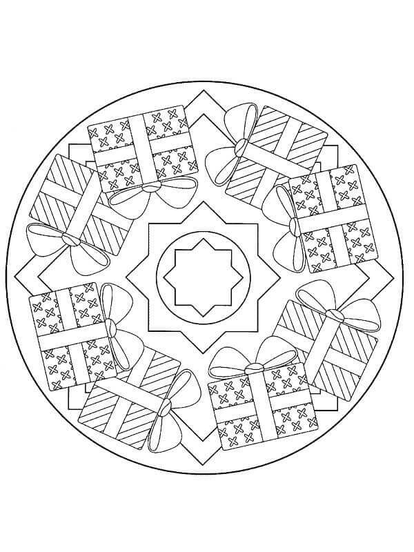 Mandala di Natale (7) da colorare