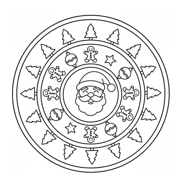Mandala di Natale Base da colorare