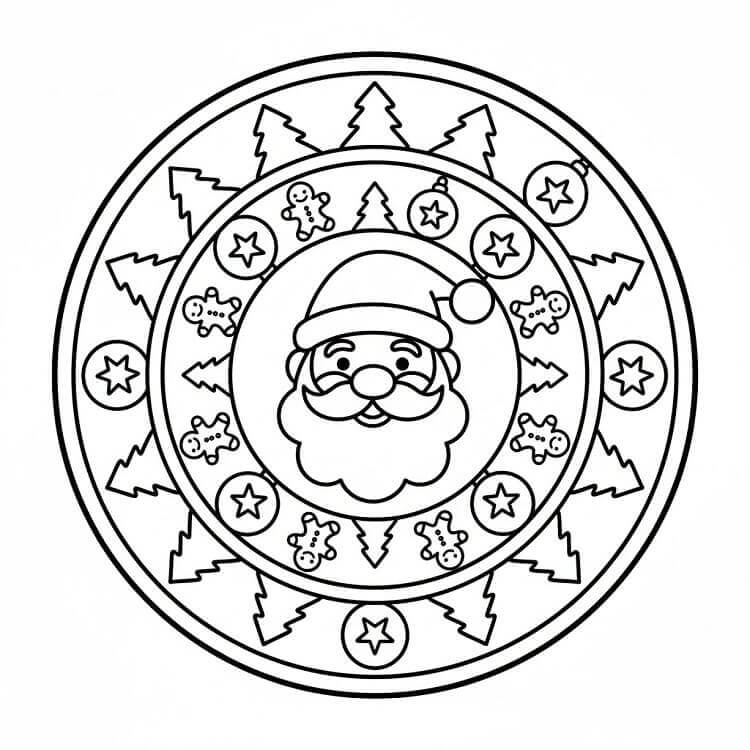 Mandala di Natale da colorare
