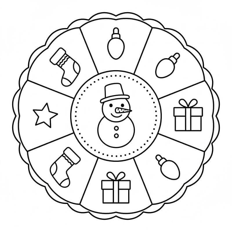 Mandala di Natale Molto Carina da colorare