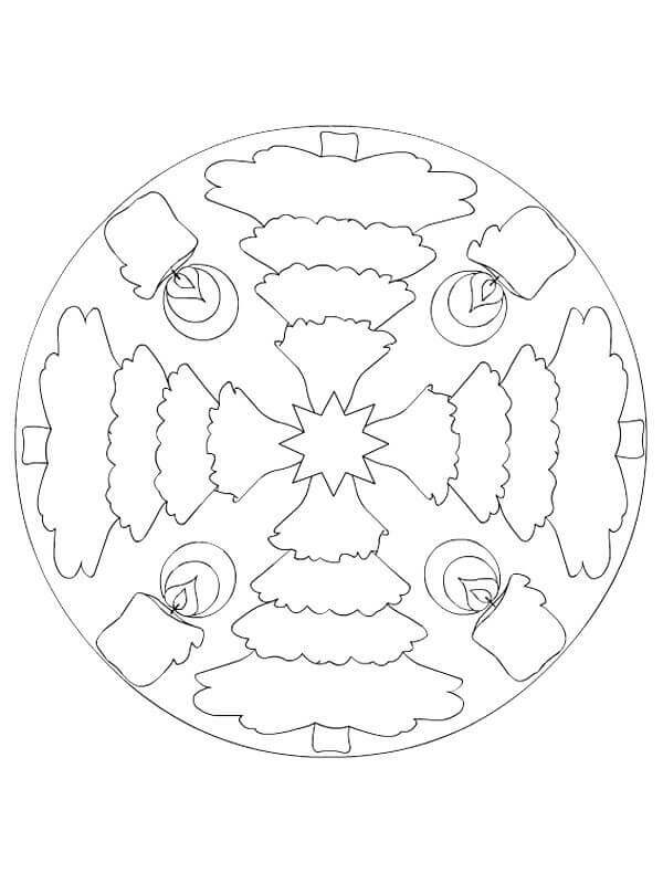 Mandala di Natale Stampabile Gratis da colorare