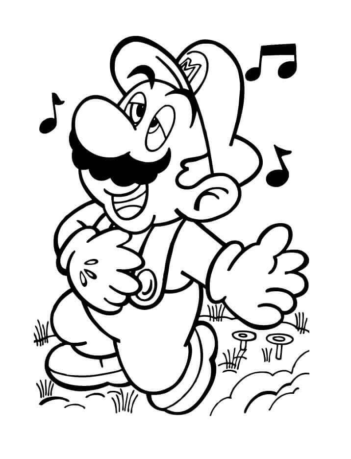 Mario che Canta da colorare