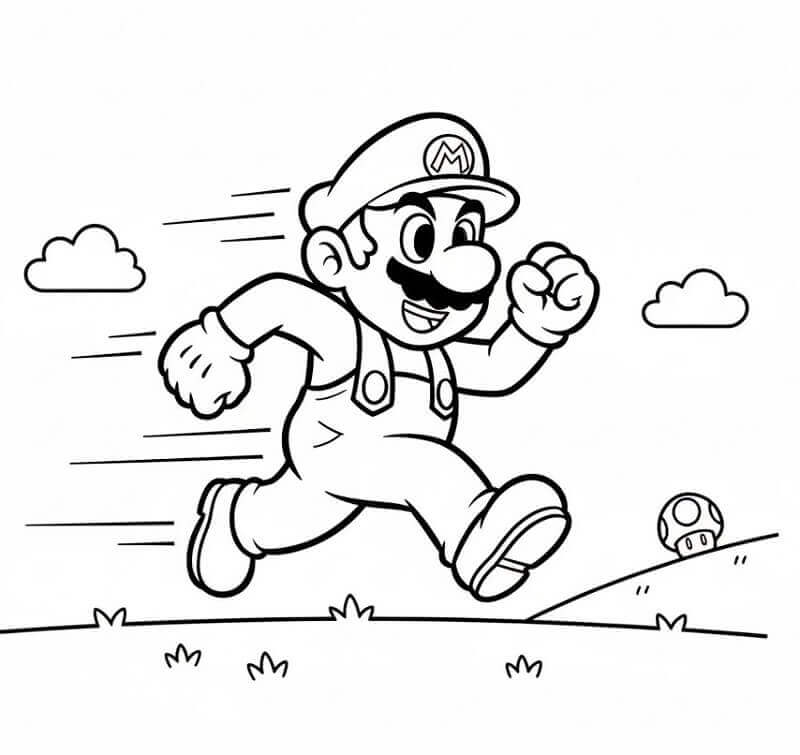 Mario che Corre da colorare
