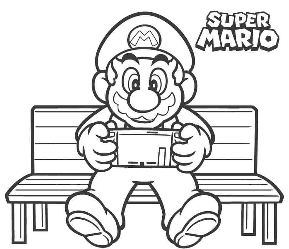 Mario che Gioca ai Videogiochi da colorare