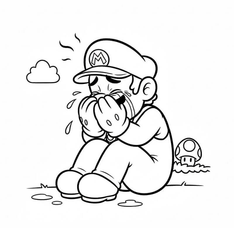 Mario che Piange da colorare