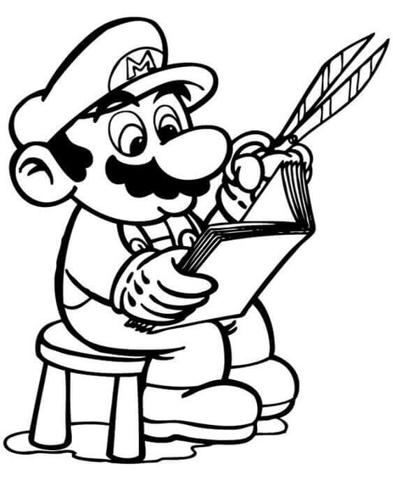 Mario con Libro da colorare
