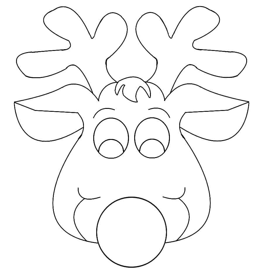 Maschera da Renna da colorare